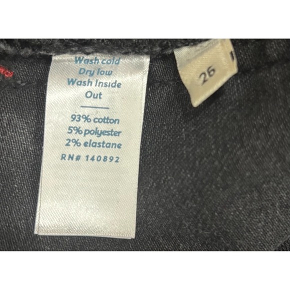 Marine Layer Jeans‎ Women's 26 Black Vintage Straight Raw Hem Stretch - Picture 5 of 12